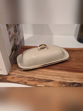 Vintage Speckled Japanese Stoneware Butter Dish (1970s-1980s)